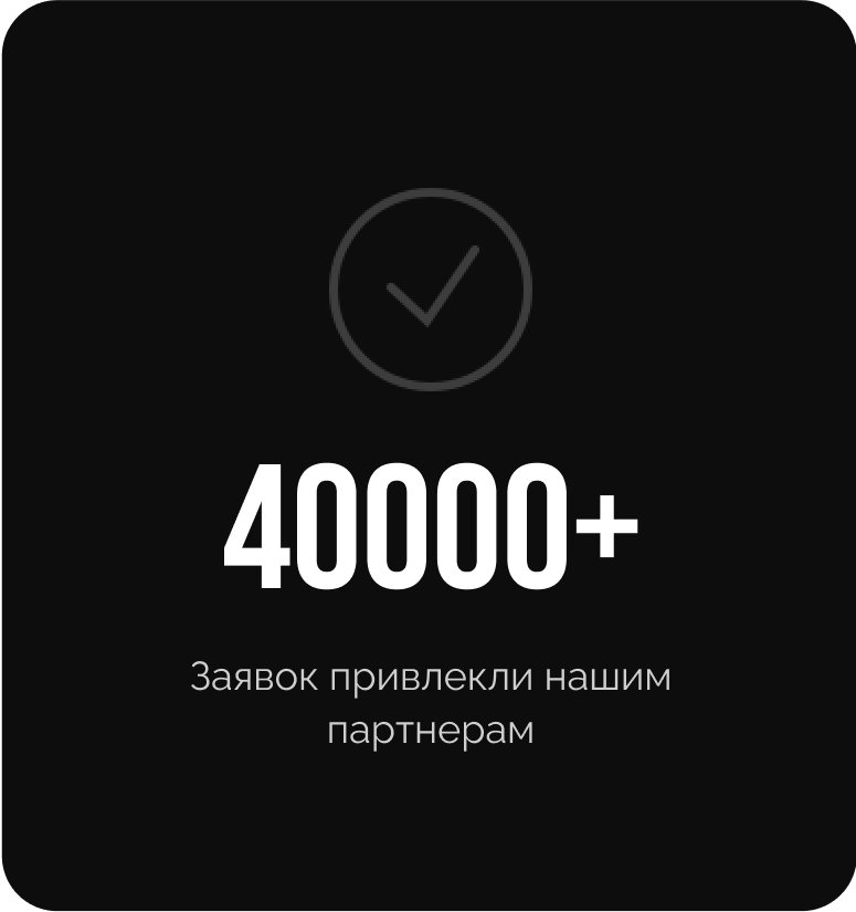 40000 заявок привлекли нашим клиентам